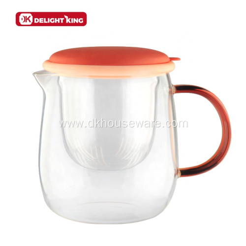 Glass Jug with Glass Tea Inuser Silicone Lid